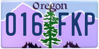 OR license plate 016FKP