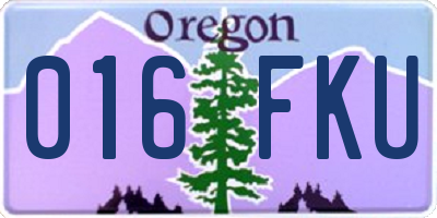 OR license plate 016FKU