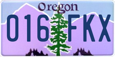 OR license plate 016FKX