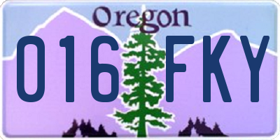OR license plate 016FKY