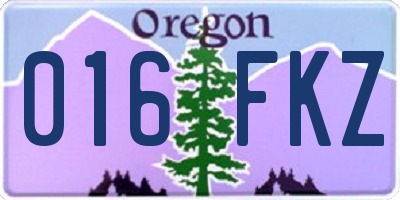 OR license plate 016FKZ