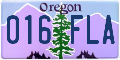 OR license plate 016FLA