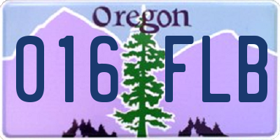 OR license plate 016FLB