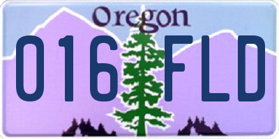 OR license plate 016FLD