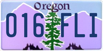 OR license plate 016FLI