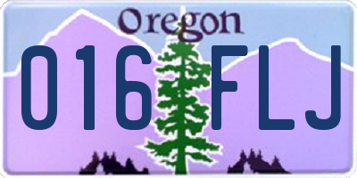 OR license plate 016FLJ