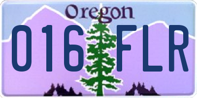 OR license plate 016FLR