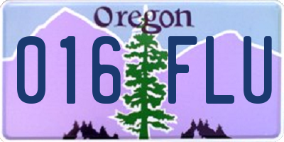 OR license plate 016FLU