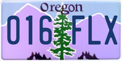 OR license plate 016FLX