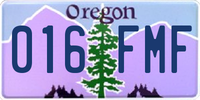 OR license plate 016FMF