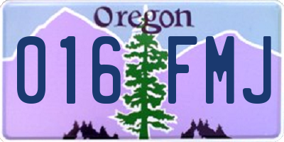 OR license plate 016FMJ