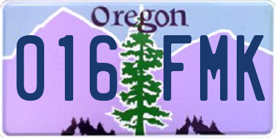 OR license plate 016FMK