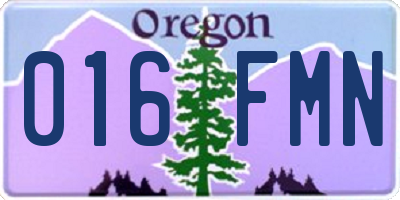 OR license plate 016FMN