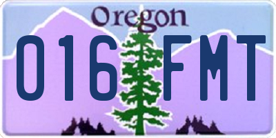 OR license plate 016FMT