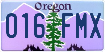 OR license plate 016FMX