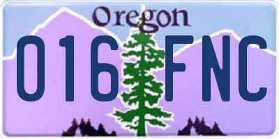 OR license plate 016FNC