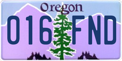 OR license plate 016FND