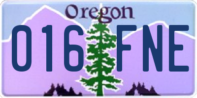 OR license plate 016FNE