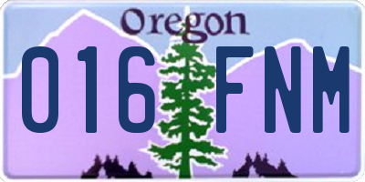 OR license plate 016FNM