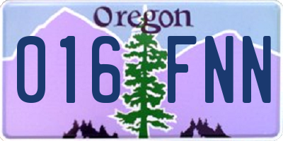 OR license plate 016FNN
