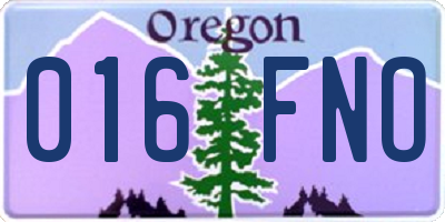 OR license plate 016FNO