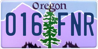 OR license plate 016FNR