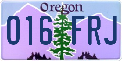 OR license plate 016FRJ