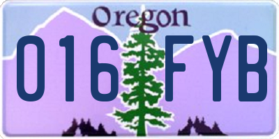 OR license plate 016FYB