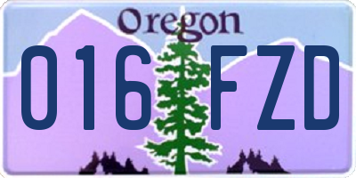 OR license plate 016FZD