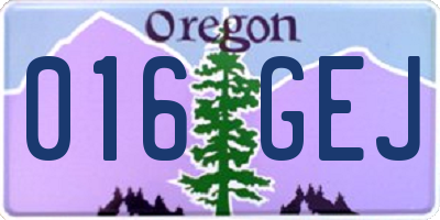 OR license plate 016GEJ