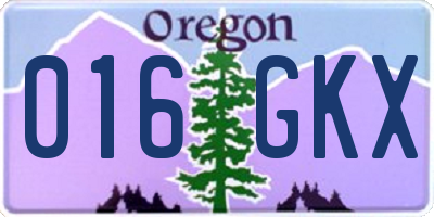 OR license plate 016GKX