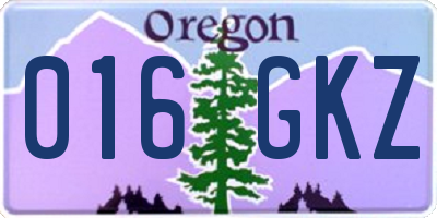 OR license plate 016GKZ
