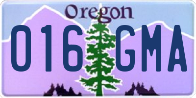 OR license plate 016GMA