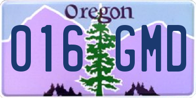 OR license plate 016GMD