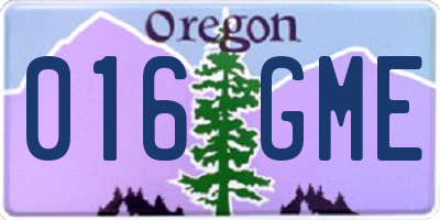 OR license plate 016GME