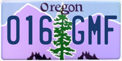 OR license plate 016GMF