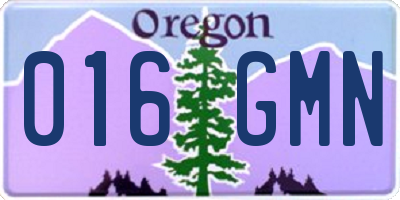OR license plate 016GMN
