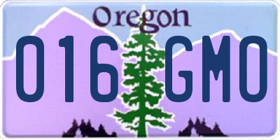 OR license plate 016GMO