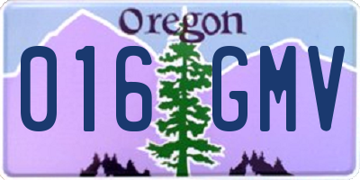 OR license plate 016GMV