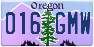 OR license plate 016GMW