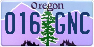 OR license plate 016GNC