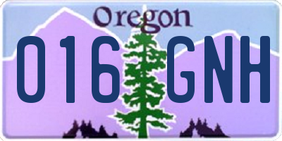 OR license plate 016GNH