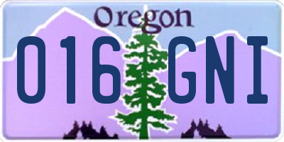 OR license plate 016GNI