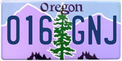 OR license plate 016GNJ