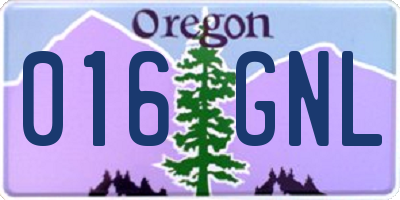 OR license plate 016GNL