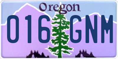 OR license plate 016GNM