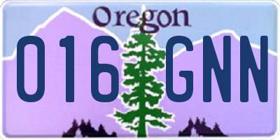 OR license plate 016GNN