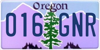 OR license plate 016GNR