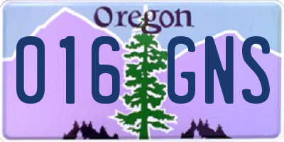 OR license plate 016GNS