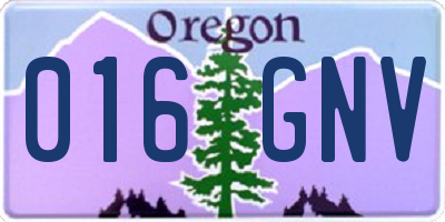 OR license plate 016GNV
